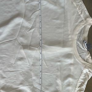 Vince | Ivory Mixed Media Roll Sleeve Top